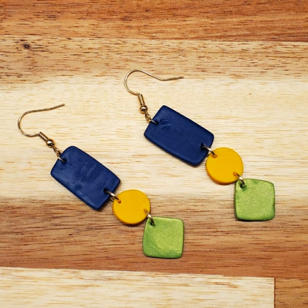 Handcrafted Clay Dangle Earrings - image 1